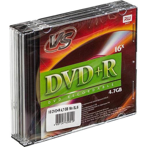 Диск DVD+R VS 4.7 Gb, 16x, Slim Case (5), (5/200) фото 1