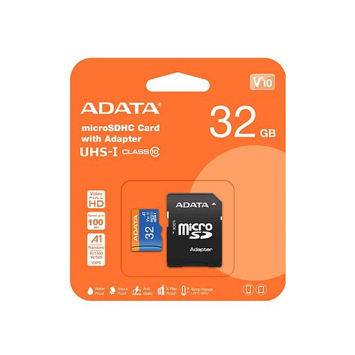 Флеш карта microSD 32GB A-DATA microSDHC Class 10 UHS-I A1 100/20 MB/s (SD адаптер) фото 1