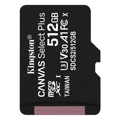 Флеш карта microSD 512GB Kingston microSDXC Class 10 UHS-I U3 Canvas Select Plus 100MB/s фото 1