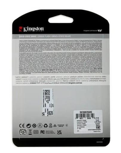 Твердотельный диск 2TB Kingston KC600, 2.5", SATA III, [R/W - 550/520 MB/s] 1200 TBW фото 3