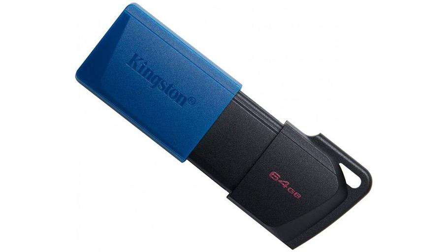Флеш накопитель 64GB Kingston DataTraveler Exodia M, USB 3.2 Черный/голубой фото 1
