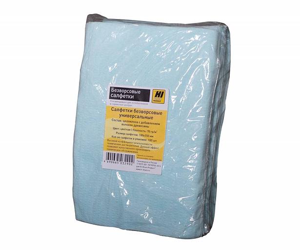 Салфетки универсальные чистящие безворсовые Hi-Black, пачка/100шт (10*15см) фото 1