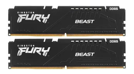 Модуль памяти Kingston 32GB U-DIMM DDR5, 5600МГц, CL36 (Kit of 2) FURY Beast Black EXPO фото 1