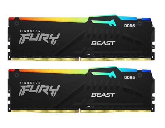 Модуль памяти Kingston 32GB U-DIMM DDR5, 5600МГц, CL36 (Kit of 2) FURY Beast Black EXPO RGB фото 1