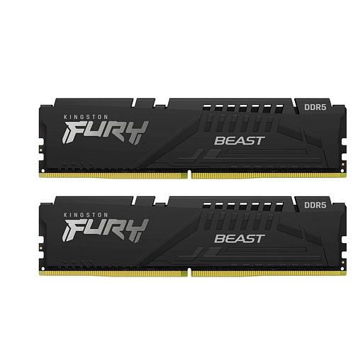 Модуль памяти Kingston 64GB U-DIMM DDR5, 5600МГц, CL40 (Kit of 2) FURY Beast Black фото 1