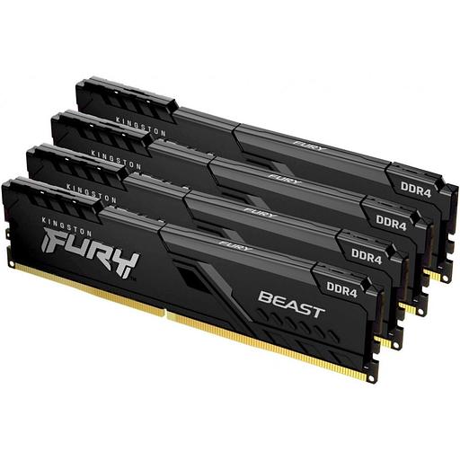 Модуль памяти Kingston 128GB 3200МГц DDR4 CL16 DIMM (Kit of 4) FURY Beast Black фото 1