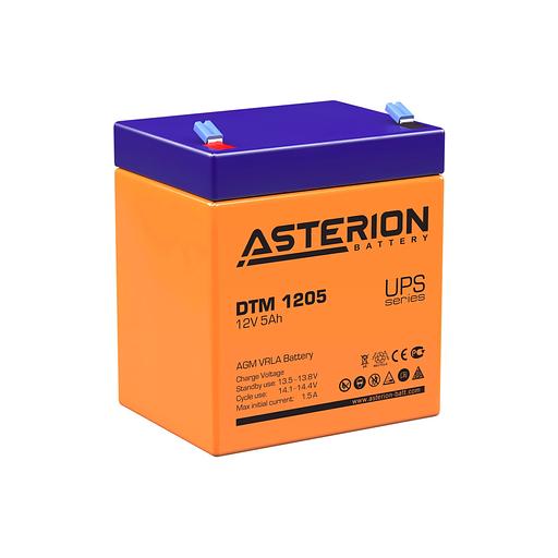Аккумуляторная батарея Asterion (Delta) DTM 1205 12В/5Ач, клемма F2 (90х70х101мм (107мм); 1,8кг; Срок службы 6лет) фото 1