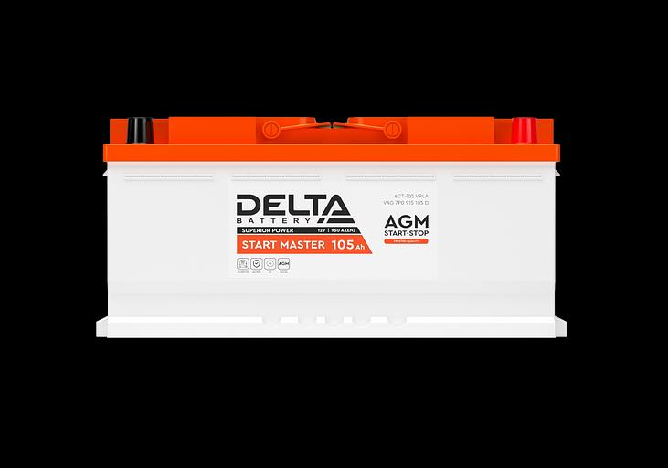 Аккумулятор Delta START MASTER 12105 AMG напряжение 12В,  емкость 105Ач, стартерный ток 950А, Полярность: Обратная (-   фото 2