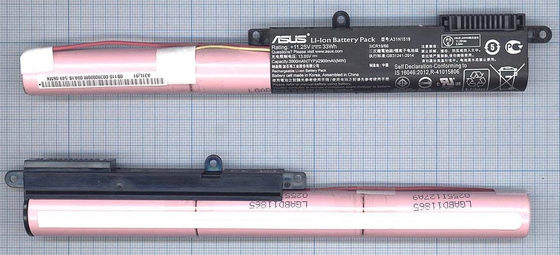 Батарея для Asus X540LA / A540/F540/K540/R540/X540/X543 (A31N1519/A31LO4Q) 10.8-11.25V 33-36Wh фото 1