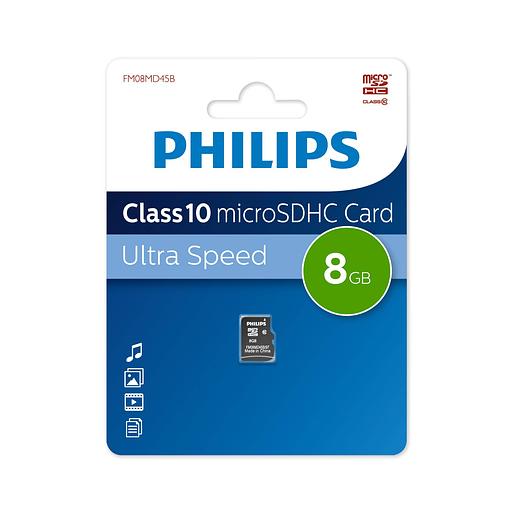 Флеш карта microSD 8GB PHILIPS microSDHC Class 10 фото 1