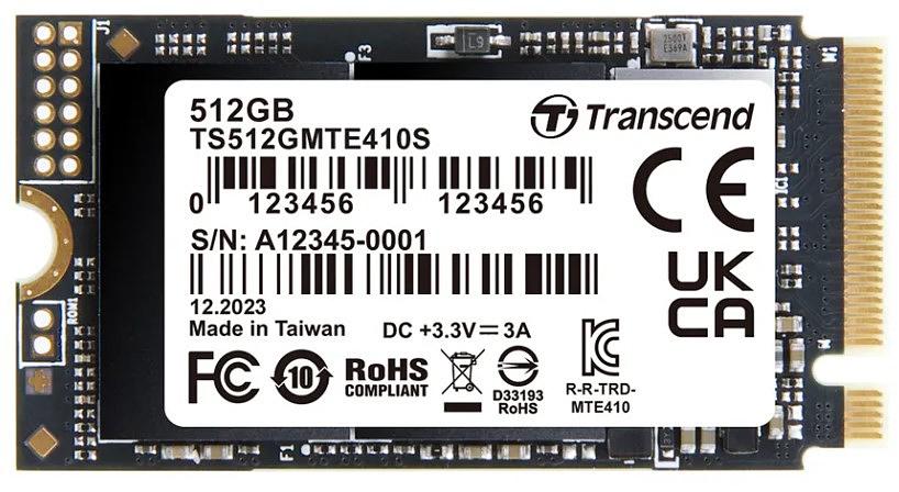 Твердотельный диск 512GB Transcend MTE410S, 3D TLC NAND, M.2 2280,PCIe Gen3x4, DRAM-less фото 1
