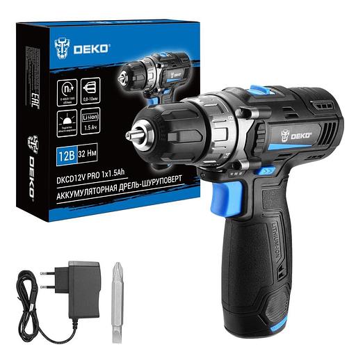 Аккумуляторная дрель-шуруповерт DEKO DKCD12V PRO [083-1003] { 12В, 1x1.5Ач } фото 1