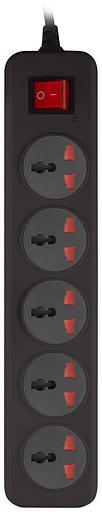 Сетевой фильтр Buro 500UNH-5-BG 5м (5 розеток) черный/серый (коробка) фото 2