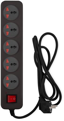 Сетевой фильтр Buro 500UNH-5-BG 5м (5 розеток) черный/серый (коробка) фото 3