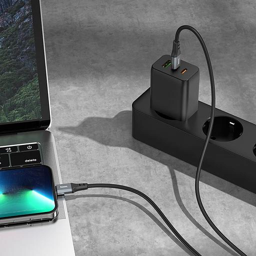 Кабель Hoco X86 iP Spear PD X86 IP USB-C-Lightning (m) 1м черный коробка фото 3