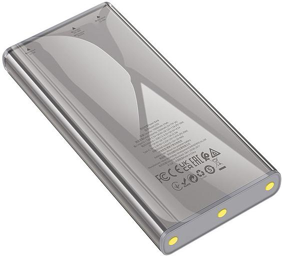 Мобильный аккумулятор Hoco J103 Discovery edition Gray 10000mAh QC/PD 22.5W 3A 2xUSB-A/USB-C серый фото 4
