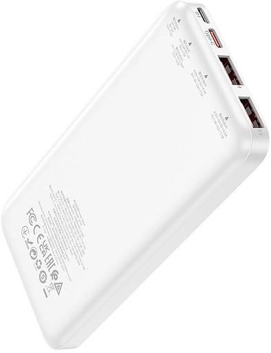 Мобильный аккумулятор Hoco J101 Astute white 10000mAh QC/PD 3A 2xUSB-A/USB-C серый фото 3