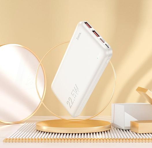 Мобильный аккумулятор Hoco J101 Astute white 10000mAh QC/PD 3A 2xUSB-A/USB-C серый фото 4