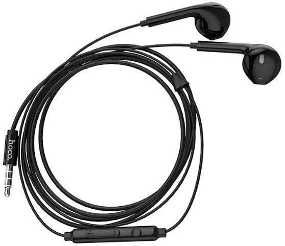 Гарнитура вкладыши Hoco M55 1.2м черный проводные в ушной раковине фото 1