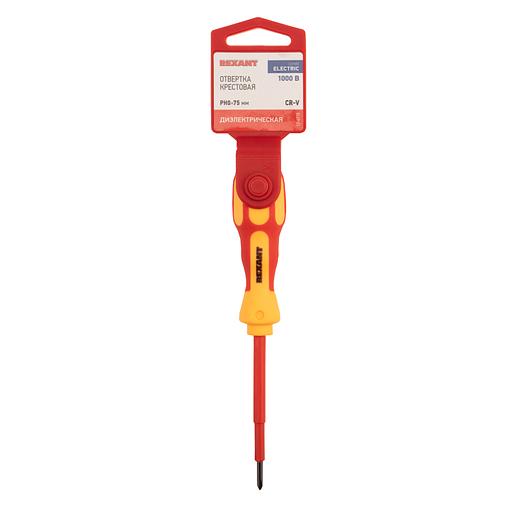 Отвертка крестовая диэлектрическая PH0 х 75 мм, REXANT фото 1