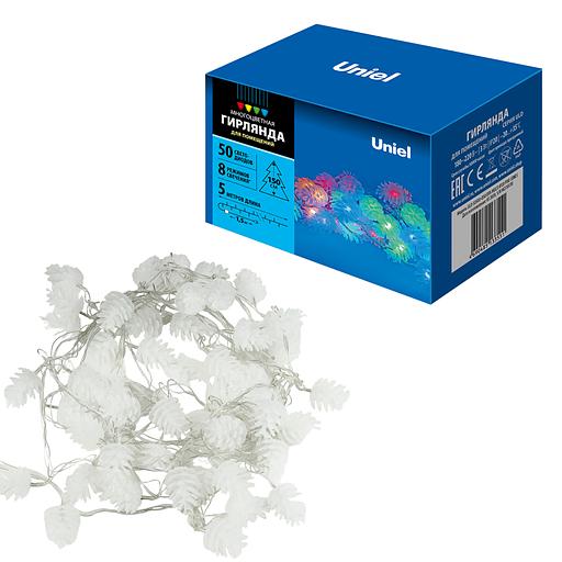 Гирлянда светодиодная Шишки 5м 50 светодиодов Разноцветный свет Провод прозрачный ULD-S0500-050/DTA MULTI IP20 PINE CONES фото 2