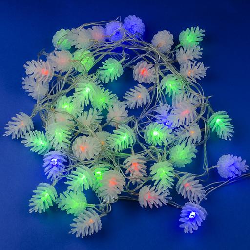 Гирлянда светодиодная Шишки 5м 50 светодиодов Разноцветный свет Провод прозрачный ULD-S0500-050/DTA MULTI IP20 PINE CONES фото 6