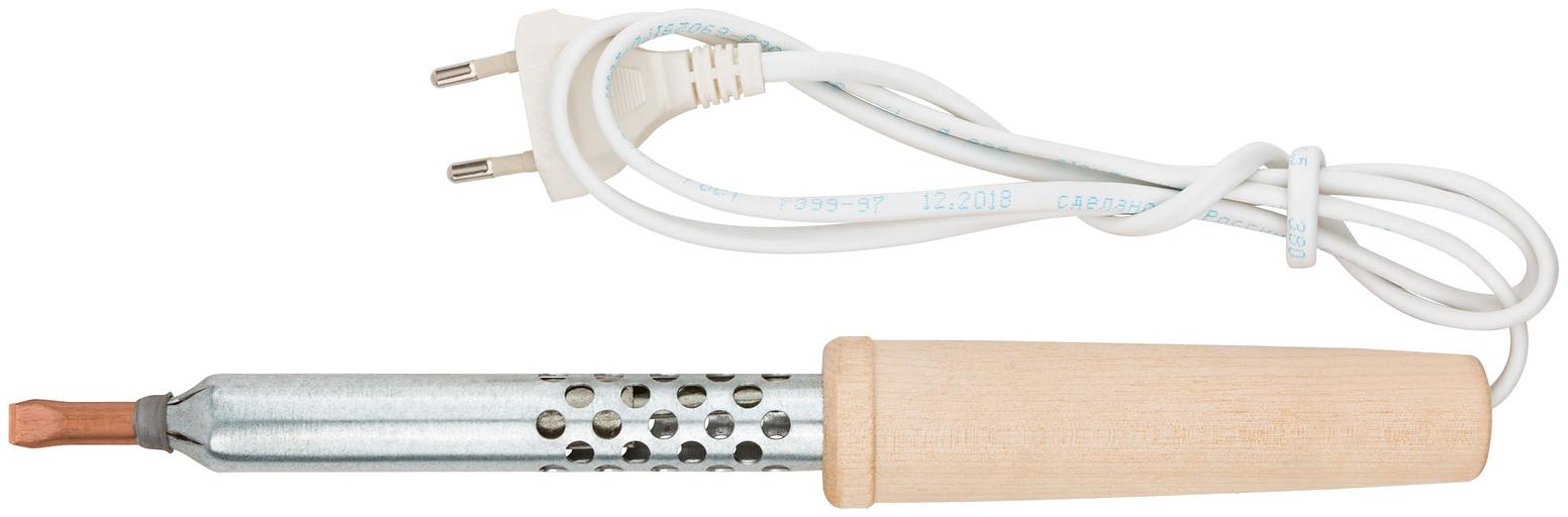 Паяльник 220 В, деревянная ручка 80 Вт фото 1