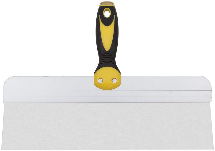 Шпатель фасадный нержавеющий Профи, прорезиненная ручка с метал.бойком 350 мм фото 1