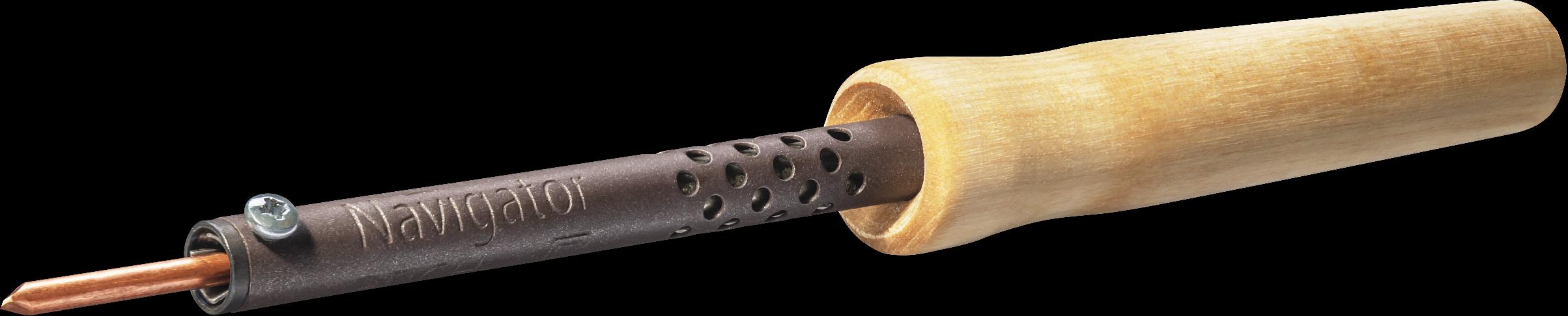 Паяльник деревянная ручка клин прямой NSE-Pes01-40W-СP фото 1