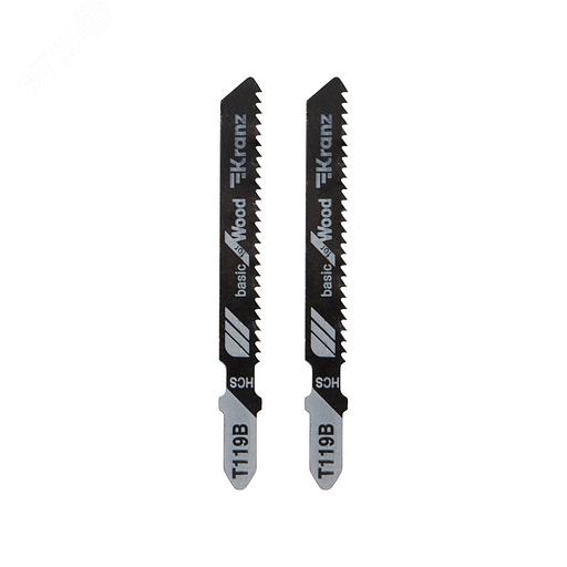 Пилка для электролобзика по дереву T119B 76 мм 12 зубьев на дюйм 4-30 мм (упак - 2 шт.) фото 1