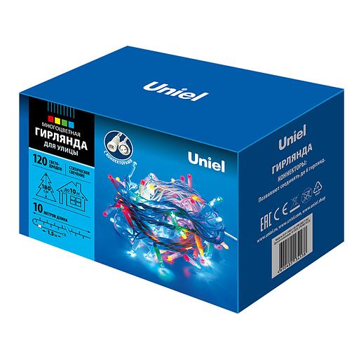 Гирлянда светодиодная со статическим свечением 10м Соединяемая 120 светодиодов Разноцветный свет Провод белый ULD-S1000-120/SWK MULTI IP67 фото 4