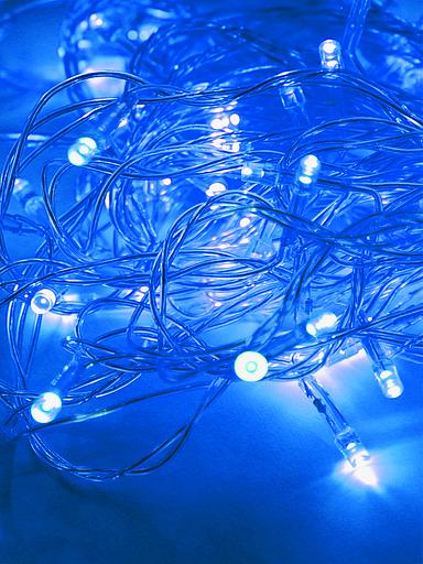 Гирлянда светодиодная 50 светодиодов, синий, 6,5м, 8 режимов мигания фото 3