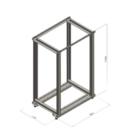 Стойка монтажная двухрамная 33U (1600х530х800мм) фото 3