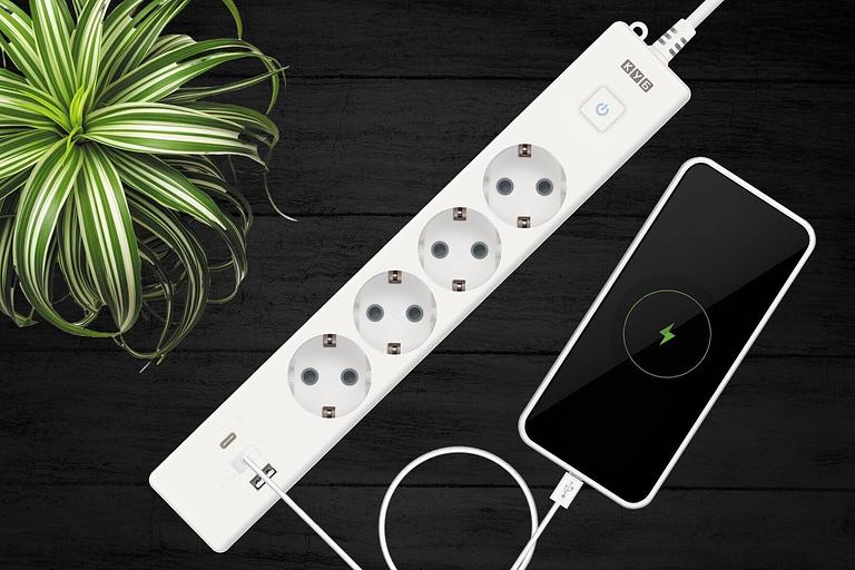 PowerCube Бытовой удлинитель (PC-6-2M) 4р с/з вык.,3USB, 3500 Вт, 16А, 1.9 м, 3*1,0 (белый) {22305} фото 6