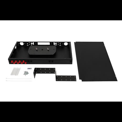 Кросс оптический 19" (ШКОС) укомплектованный на 8 FC портов, черный (комплект с розетками) фото 2