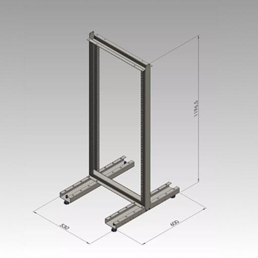 Стойка монтажная однорамная 24U 1230x530x600мм фото 5