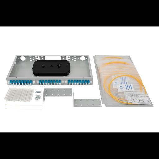 Кросс оптический 19" (ШКОС) укомплектованный на 48 LC портов (комплект с розетками и пигтейлами) фото 2