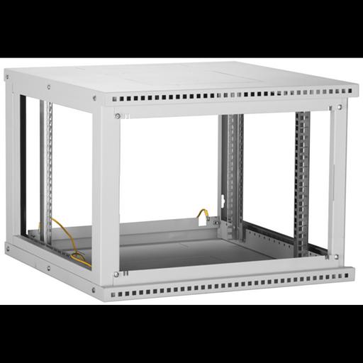 Настенный разборный шкаф TLK 19", 12U, стеклянная дверь, Ш600хВ569хГ600мм, 2 пары монтажных направляющих, серый фото 2