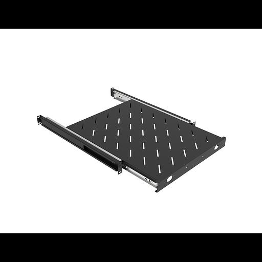 Полка выдвижная для шкафов глубиной от 800 до 1000мм (глубина полки 550мм), распределенная нагрузка 20кг, цвет-черный фото 2