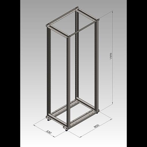 Стойка монтажная двухрамная 42U (2000х530х800мм) SNR-STK-S-7542 фото 4