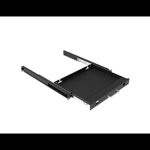 Полка 19" глубиной 550мм для клавиатуры, цвет черный фото 3