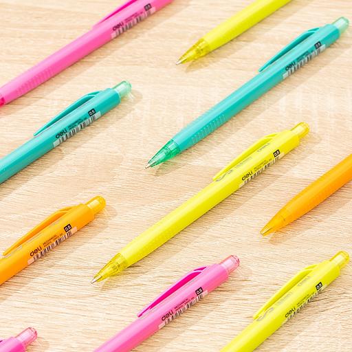 Набор карандашей мех. Deli EU60200-P Scribe 0.5мм трехгран. пластик ассорти дисплей (36шт) ластик фото 2