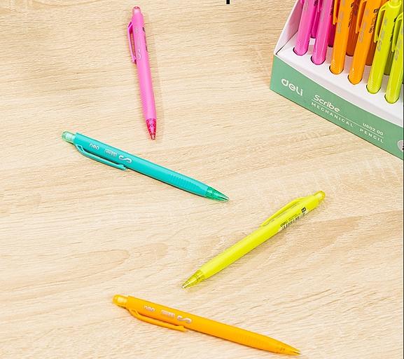 Набор карандашей мех. Deli EU60200-P Scribe 0.5мм трехгран. пластик ассорти дисплей (36шт) ластик фото 4