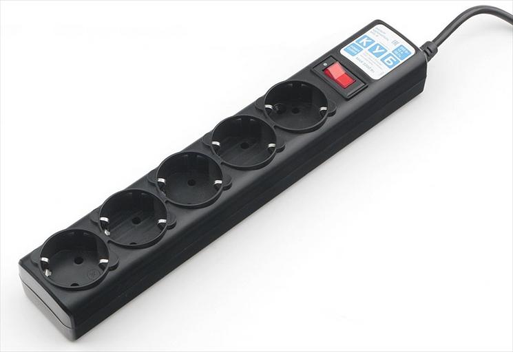 Сетевой фильтр PowerCube Ф-удлинитель, PC 5м 5р, черн.граф. 10А, SPG5-C5 (SPG5-C5) фото 1