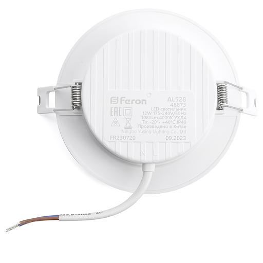 Светильник светодиодный ДВО-12w 4000K 1080Лм slim белый Feron.ONE фото 6