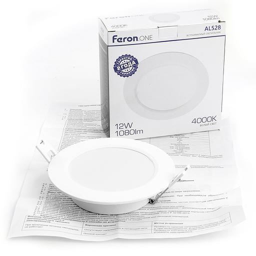 Светильник светодиодный ДВО-12w 4000K 1080Лм slim белый Feron.ONE фото 10