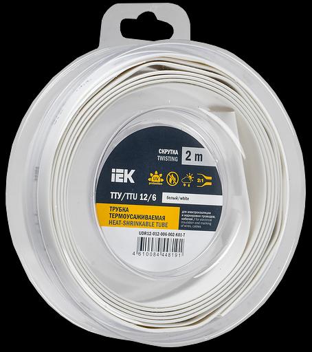 Трубка термоусадочная ТТУ нг-LS 12/6 белая (2м/упак) IEK фото 1