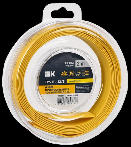 Трубка термоусадочная ТТУ нг-LS 12/6 желто-зеленая (2м/упак) IEK фото 1