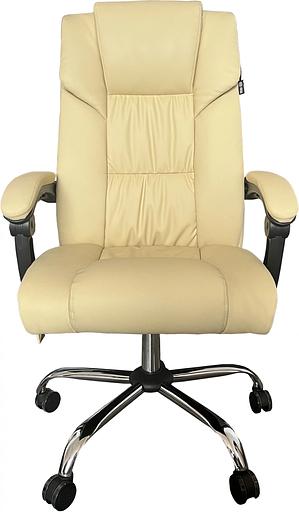 Кресло Cactus с вибромассажем CS-CHR-OC04M-WT слоновая кость эко.кожа крестов. фото 4