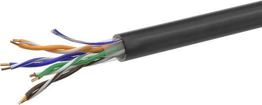 Кабель информационный NetOn 01-0301 кат.5E U/UTP 4X2X0.51AWG PE внешний 305м черный фото 1